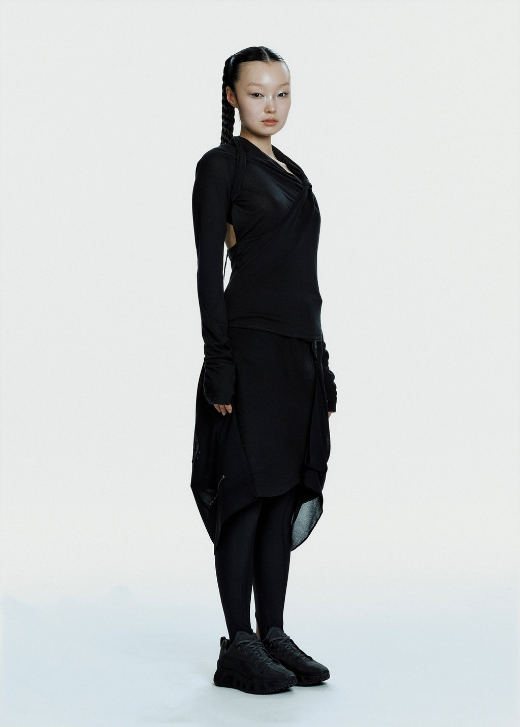 Hyein Seo - Tied Long Sleeve Top (Black) product image 2 | TRAB K-Fashion Australia