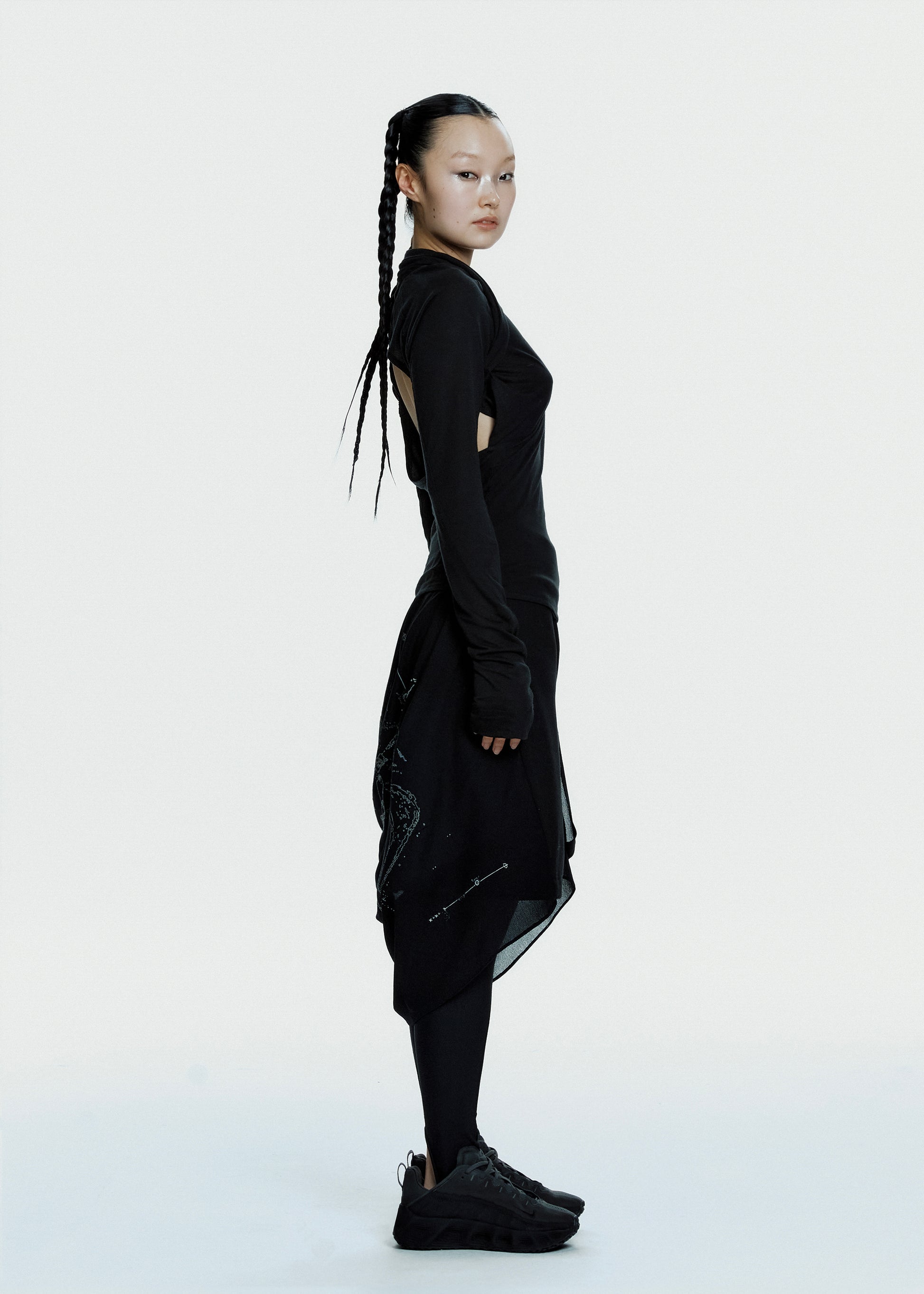 Hyein Seo - Tied Long Sleeve Top (Black) | TRAB K-Fashion Australia