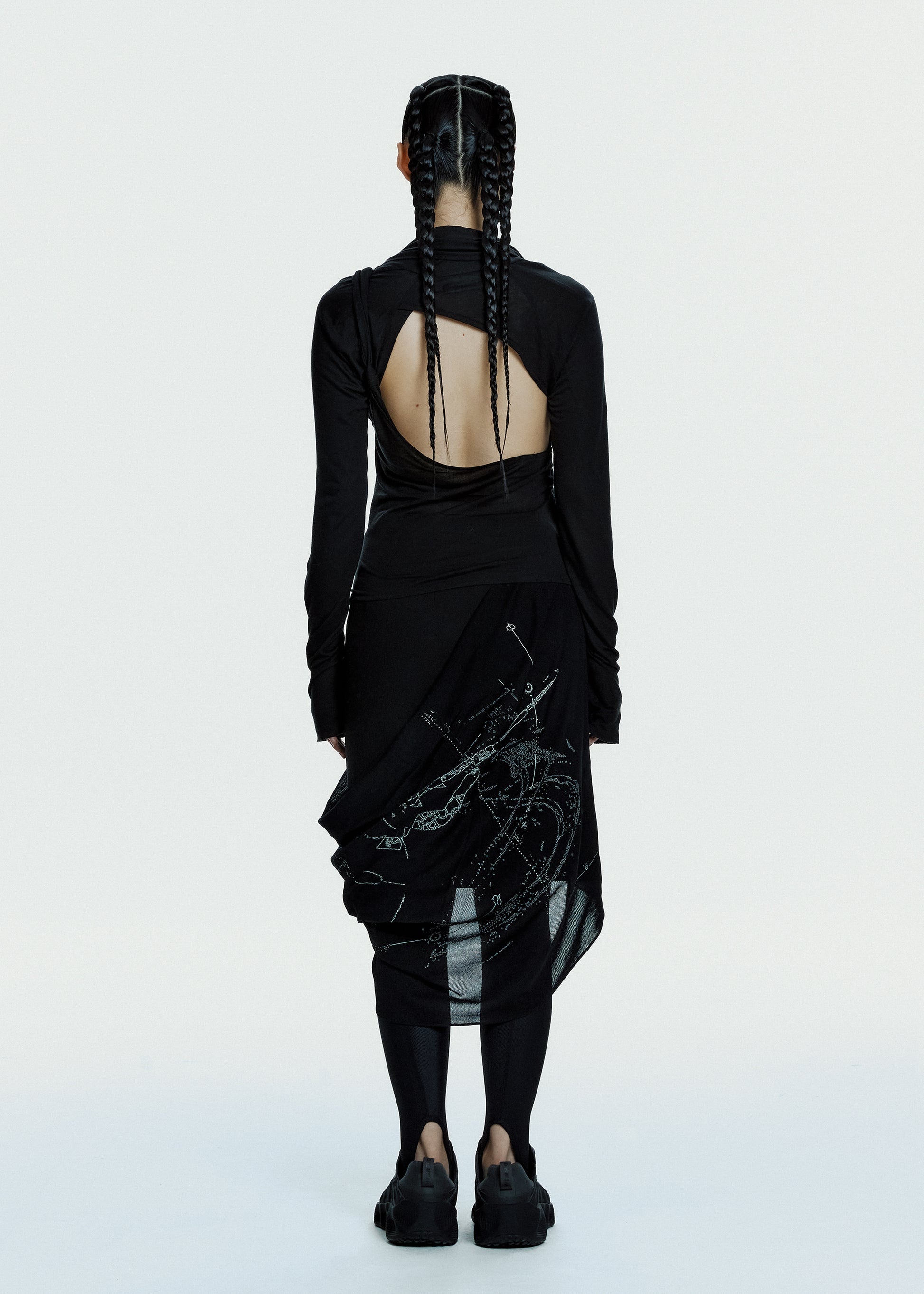 Hyein Seo - Tied Long Sleeve Top (Black) product image 4 | TRAB K-Fashion Australia