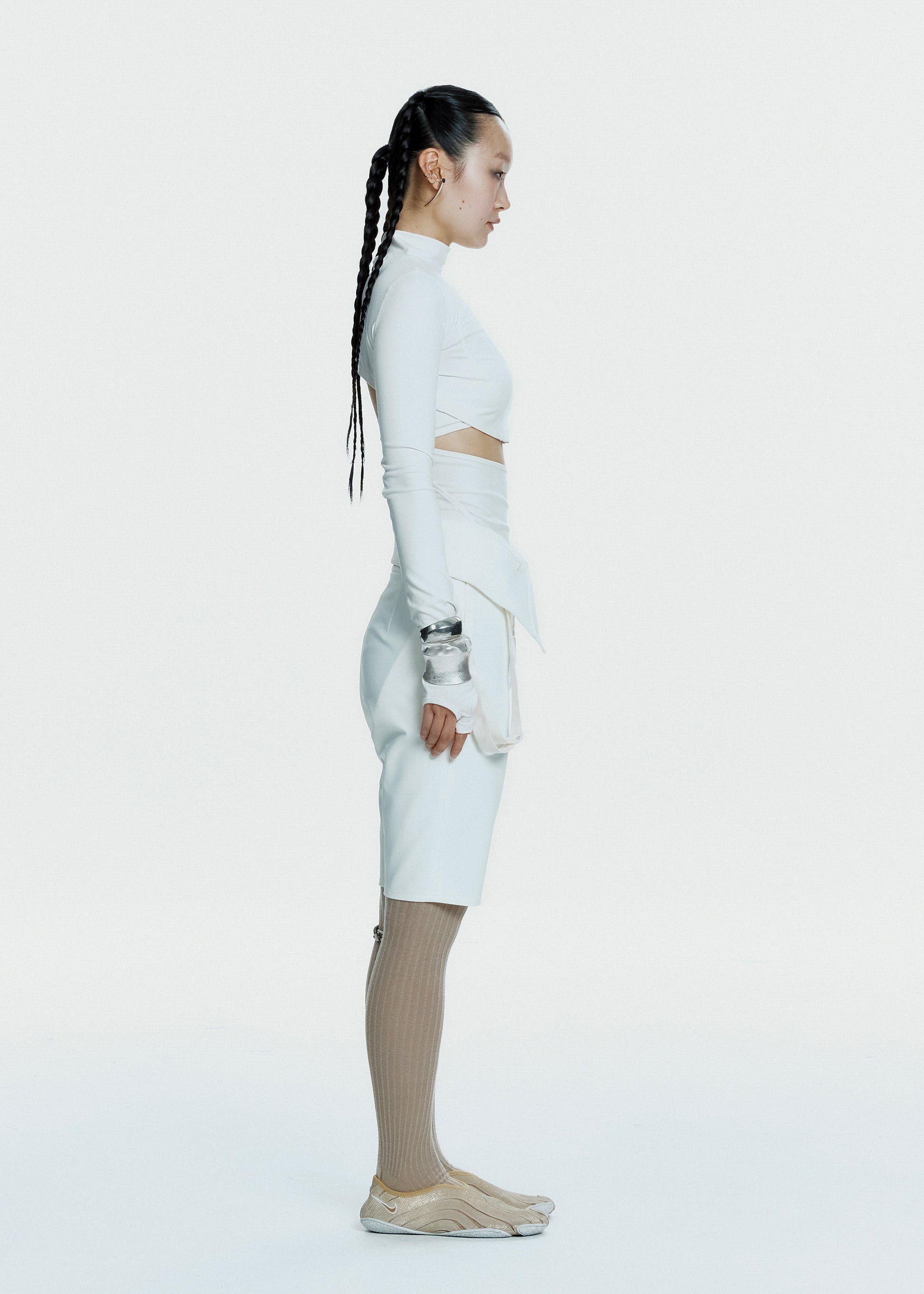 Hyein Seo - Double Layer Crop Top (White) product image 2 | TRAB K-Fashion Australia