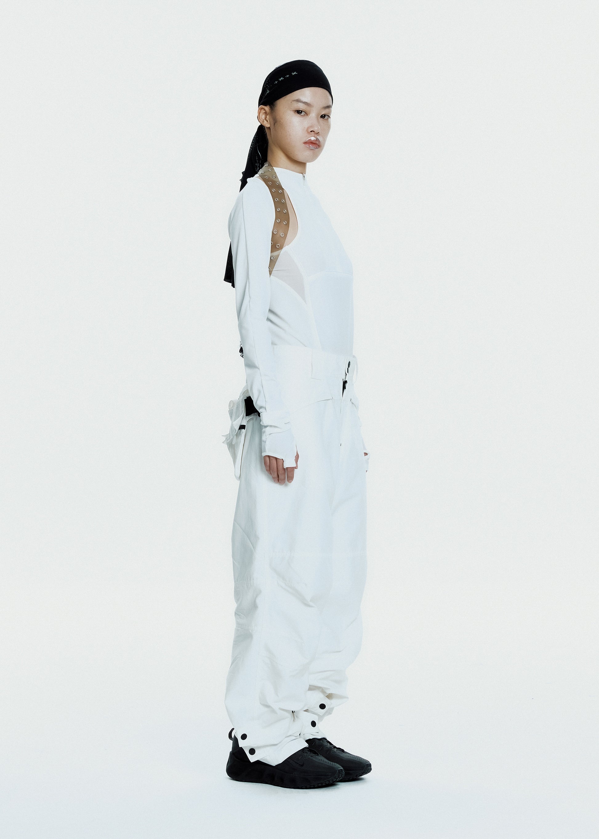 Hyein Seo - Half-Zip Racer Top w/ Harness (White) product image 1 | TRAB K-Fashion Australia