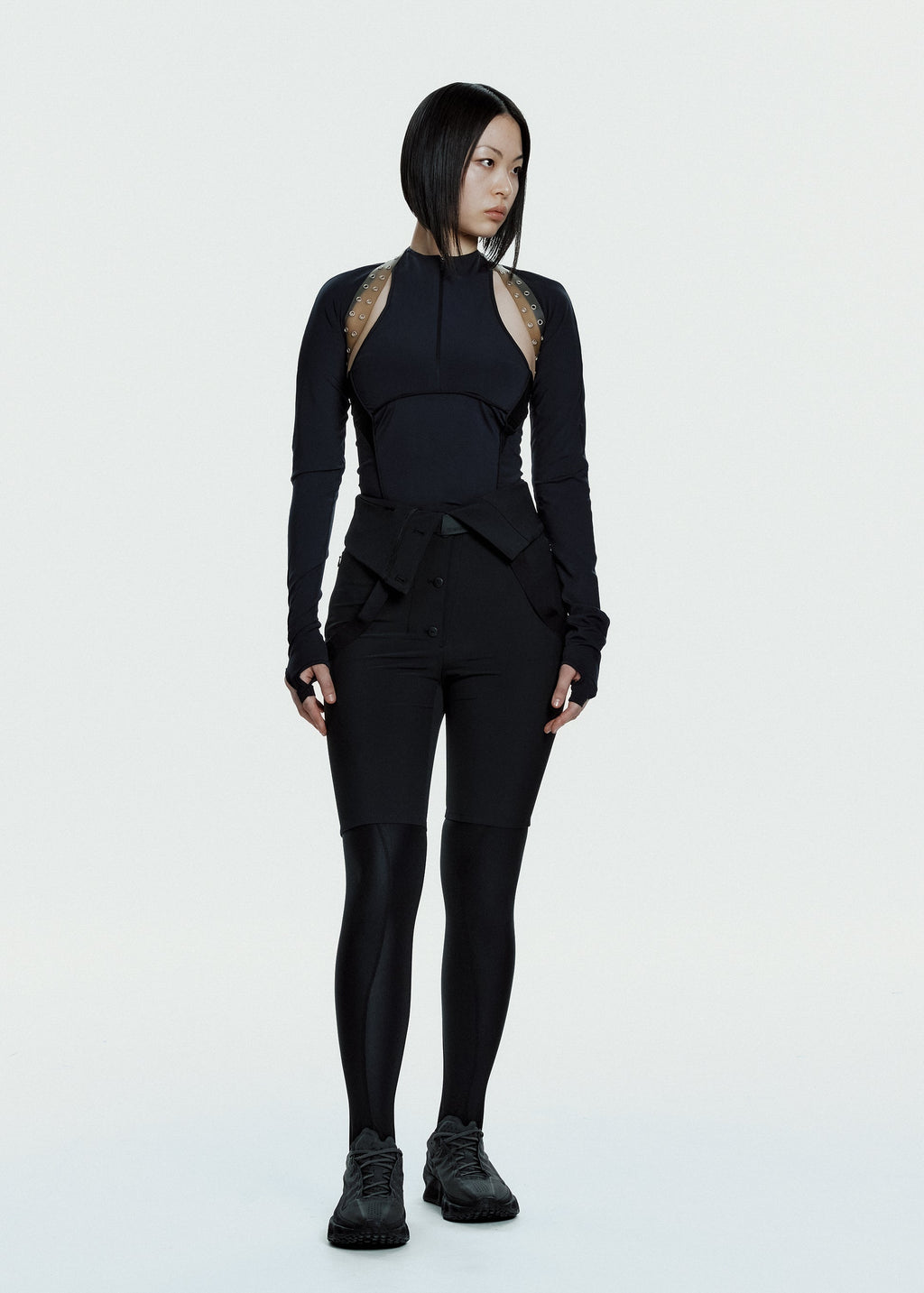 Hyein Seo - Half-zip Racer Top w/ Harness (Black) product image 1 | TRAB K-Fashion Australia