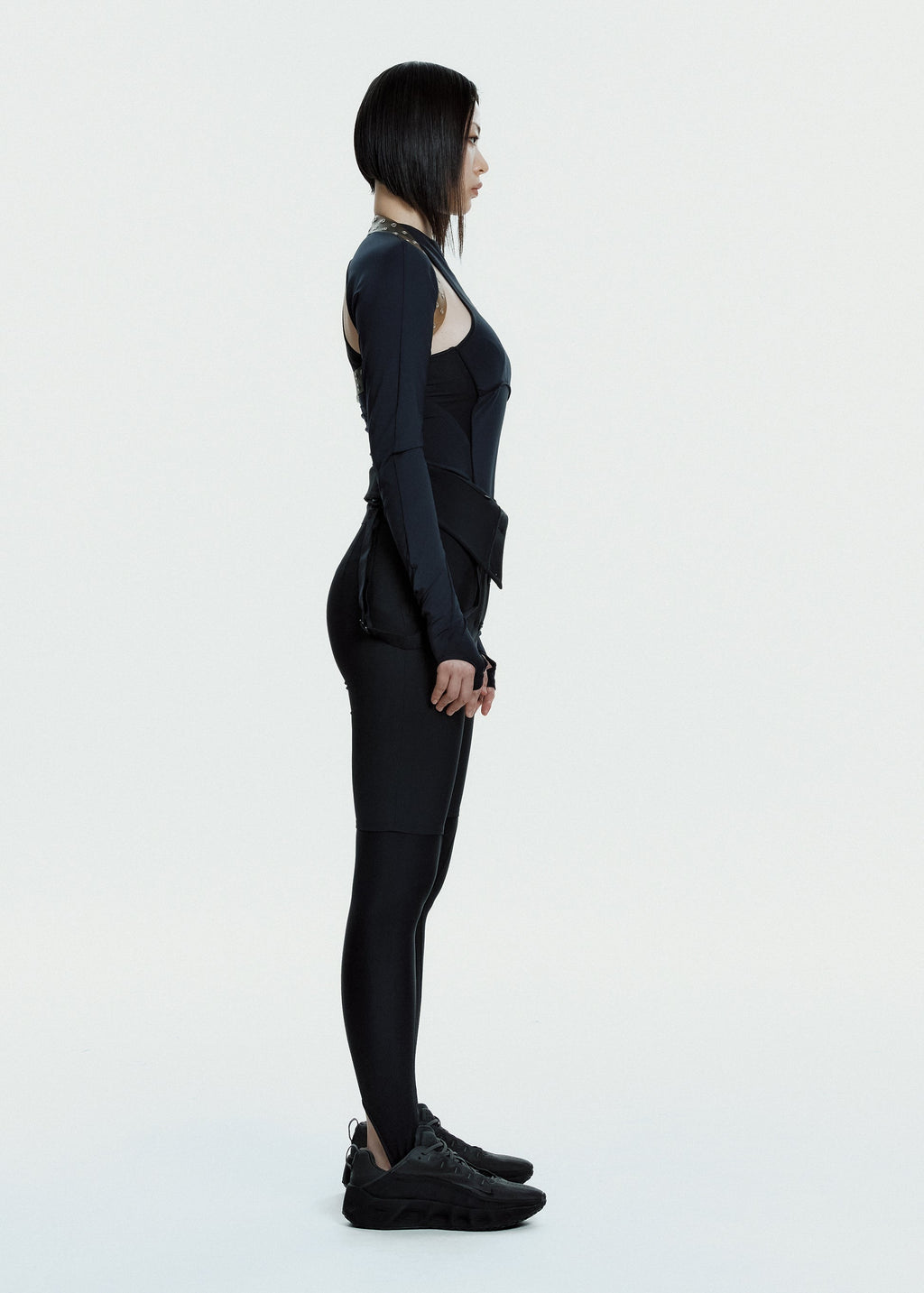 Hyein Seo - Half-zip Racer Top w/ Harness (Black) product image 3 | TRAB K-Fashion Australia