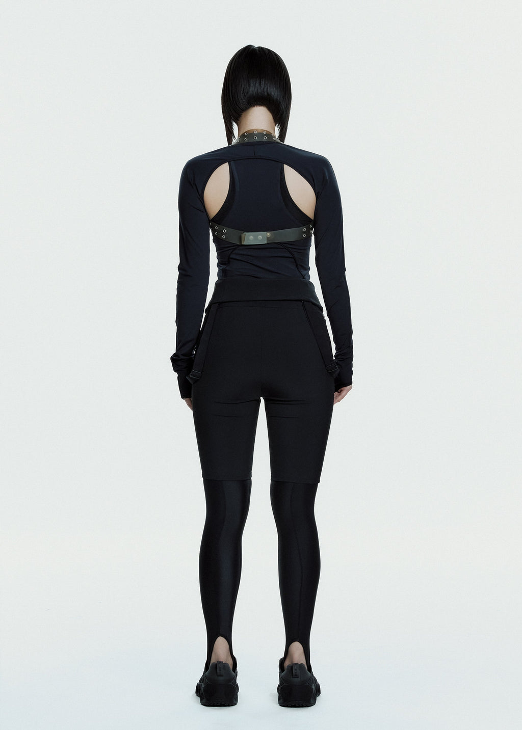 Hyein Seo - Half-zip Racer Top w/ Harness (Black) product image 4 | TRAB K-Fashion Australia