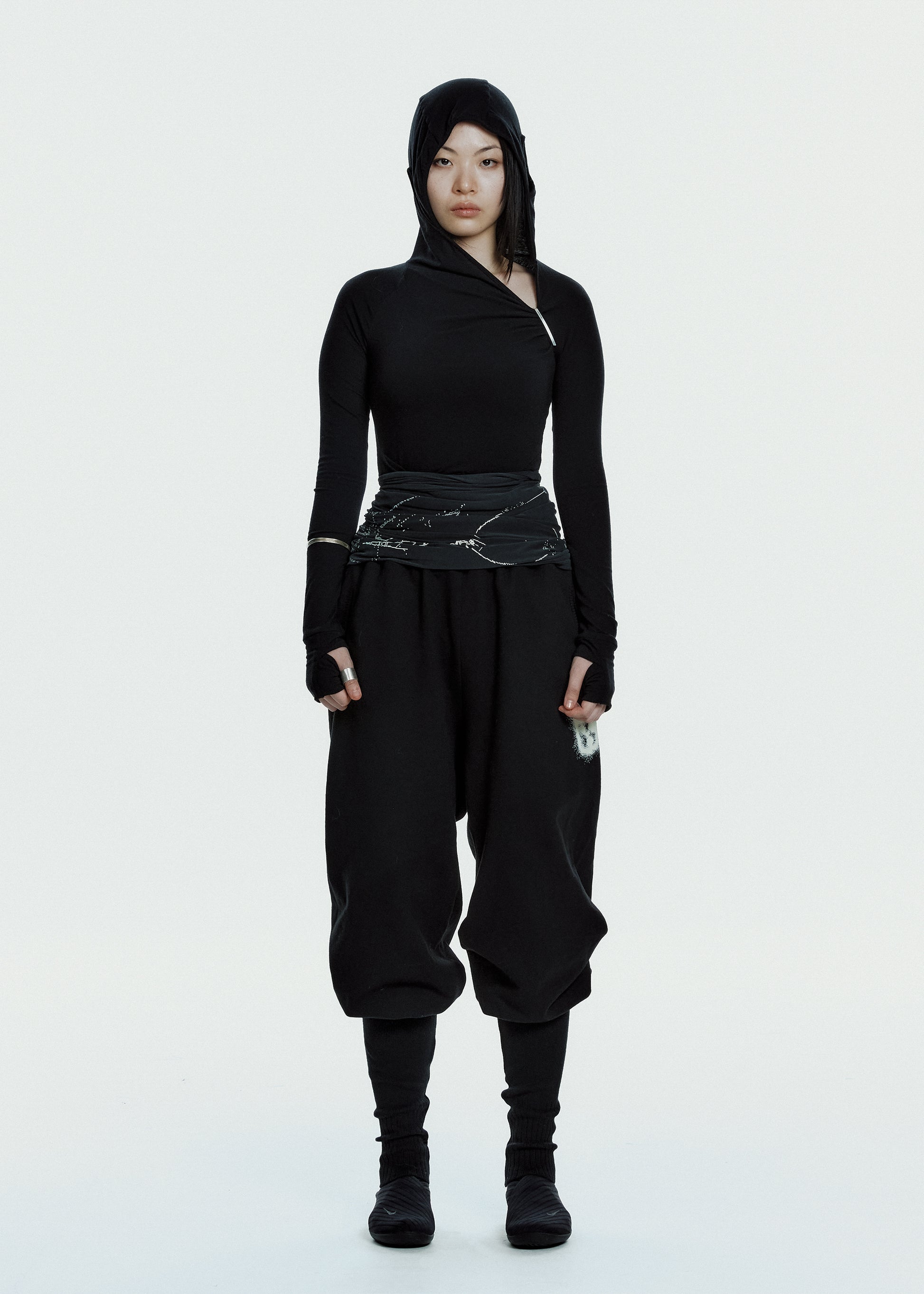 Hyein Seo - Hooded Shirring Top (Black) product image 2 | TRAB K-Fashion Australia