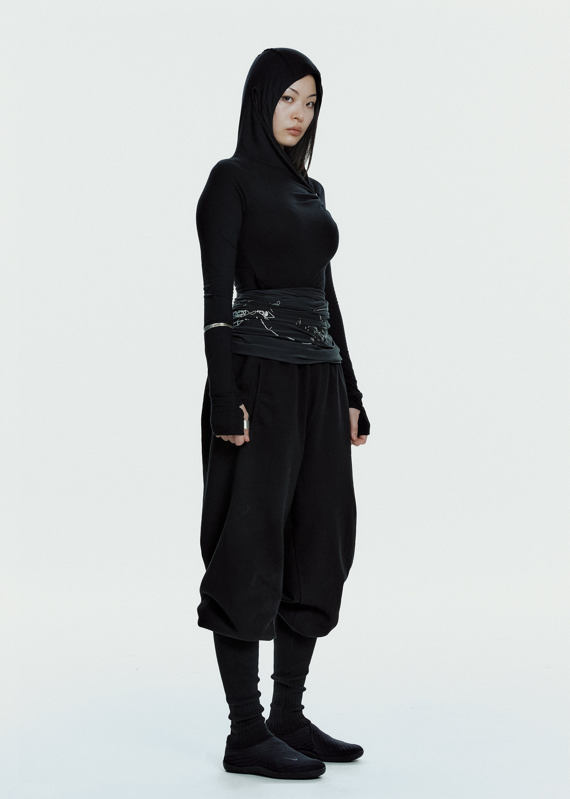 Hyein Seo - Hooded Shirring Top (Black) product image 1 | TRAB K-Fashion Australia