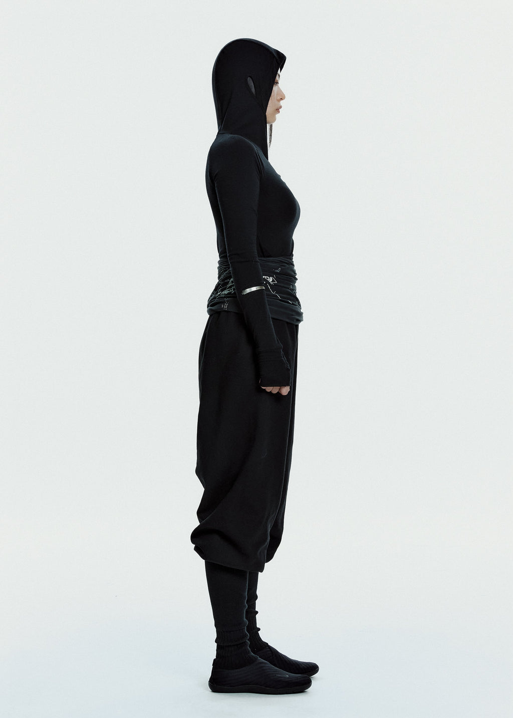 Hyein Seo - Hooded Shirring Top (Black) product image 3 | TRAB K-Fashion Australia