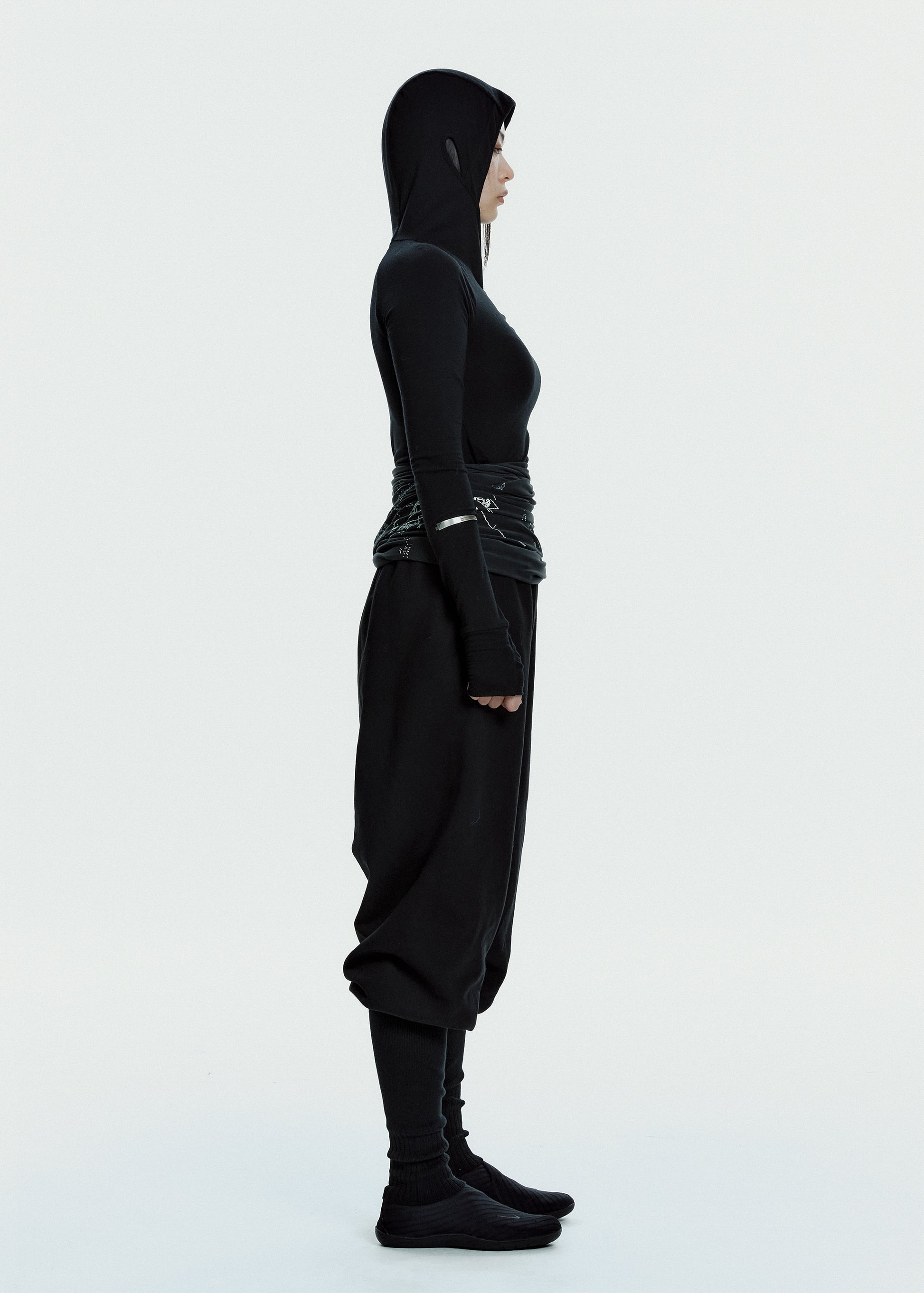 Hyein Seo - Hooded Shirring Top (Black) product image 3 | TRAB K-Fashion Australia
