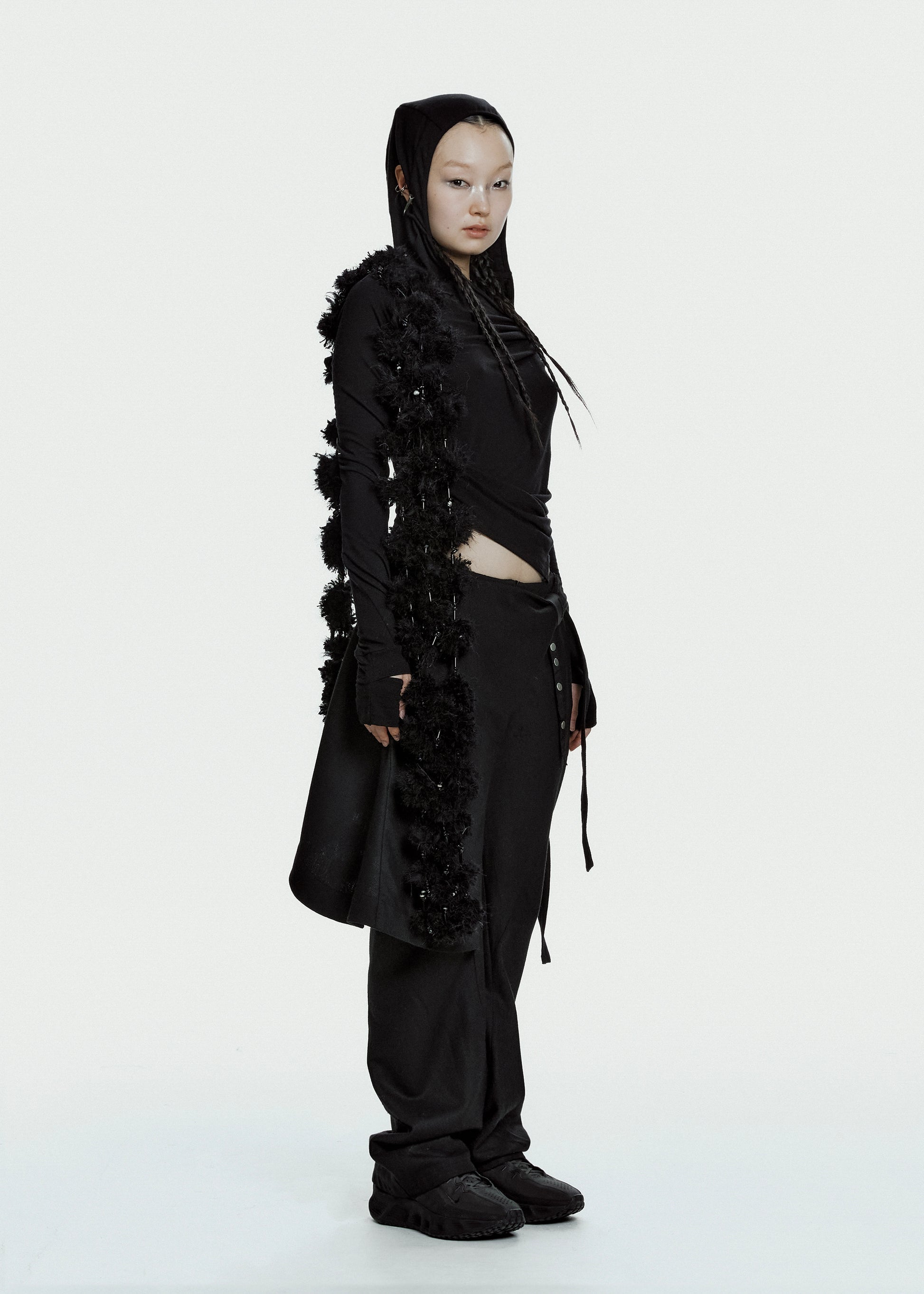 Hyein Seo - Hooded Shirring Top (Black) product image 6 | TRAB K-Fashion Australia