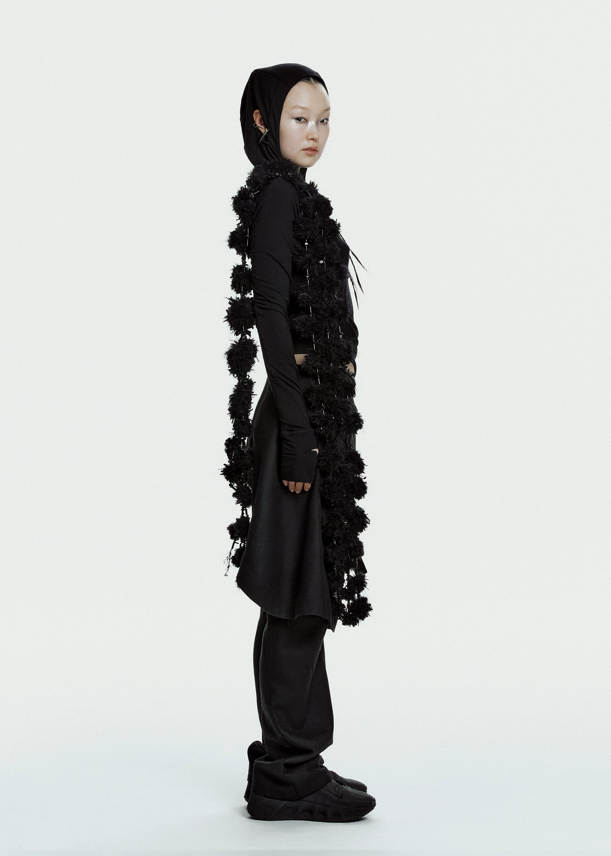 Hyein Seo - Hooded Shirring Top (Black) product image 7 | TRAB K-Fashion Australia