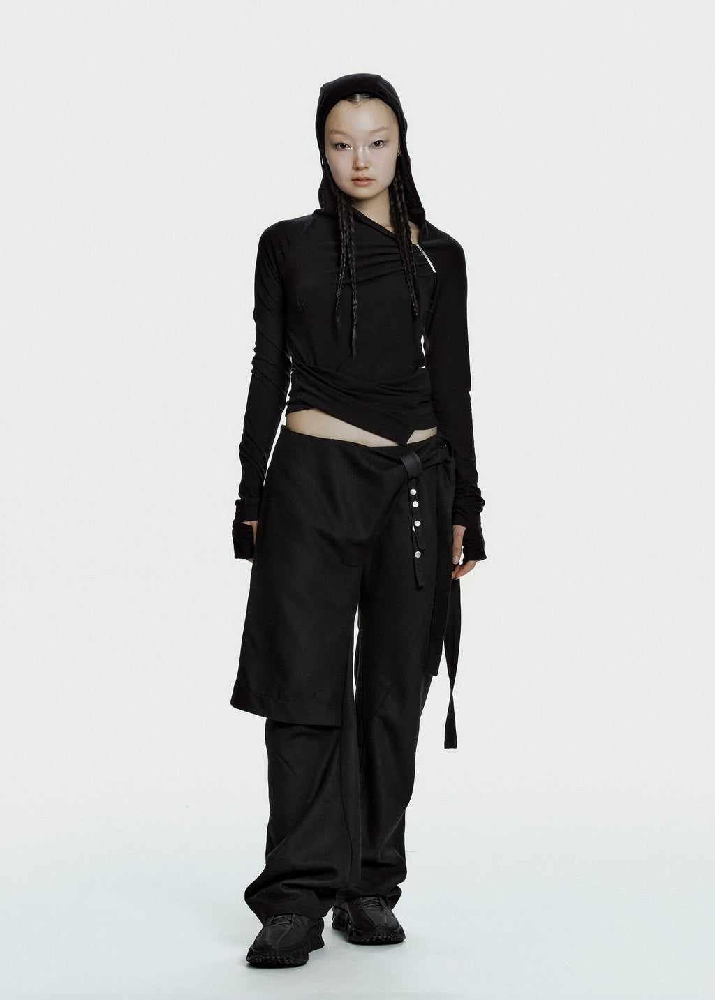 Hyein Seo - Hooded Shirring Top (Black) product image 5 | TRAB K-Fashion Australia