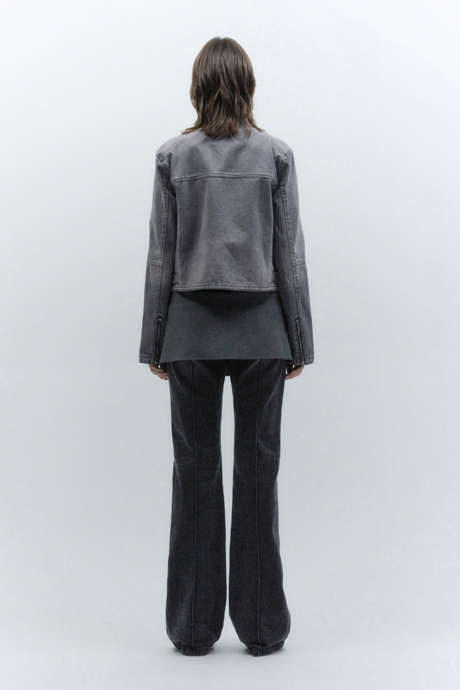Insilence - Layered Belt Skirt (Melange Grey) product image 8 | TRAB K-Fashion Australia