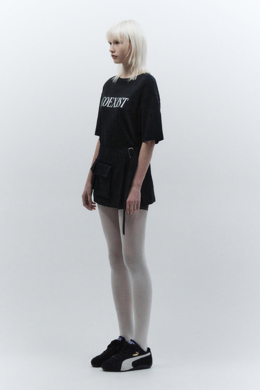 Insilence - Layered Belt Skirt (Black) product image 3 | TRAB K-Fashion Australia